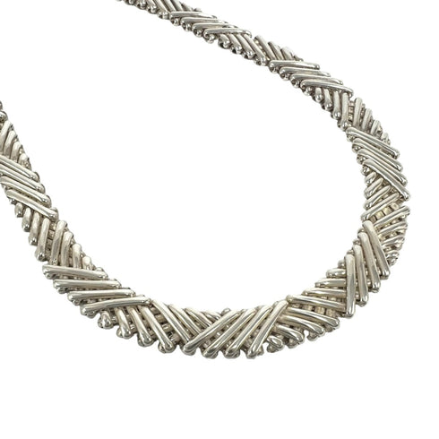 Vintage Braided Pendant Necklace Sterling Silver