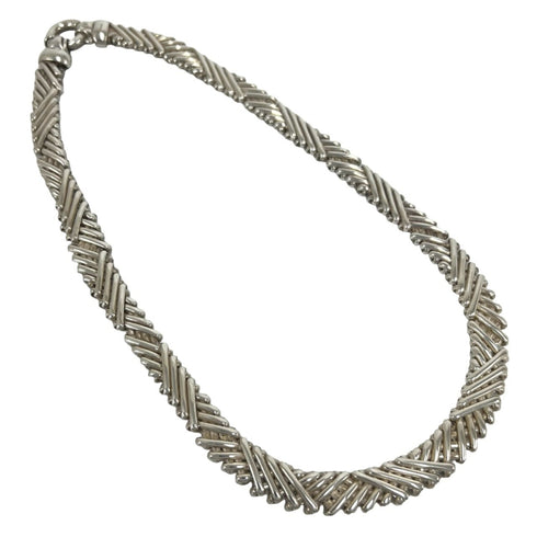 Vintage Braided Pendant Necklace Sterling Silver