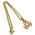 Vintage Pendant Necklace Metal Vintage Triple Coco Motif