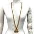 Vintage Pendant Necklace Metal Vintage Triple Coco Motif