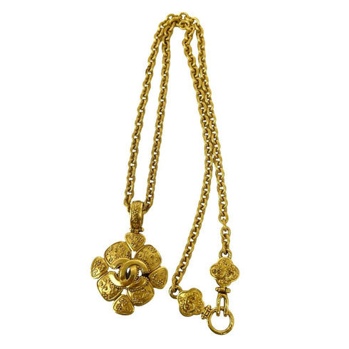 CC Logo Clover Pendant Necklace Metal