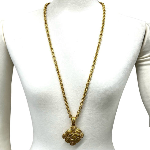 CC Logo Clover Pendant Necklace Metal