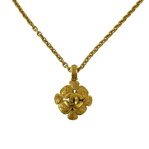 CC Logo Clover Pendant Necklace Metal