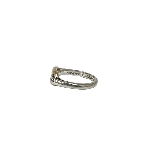 Vintage Chaine d'Ancre Ring Sterling Silver and 18K Yellow Gold