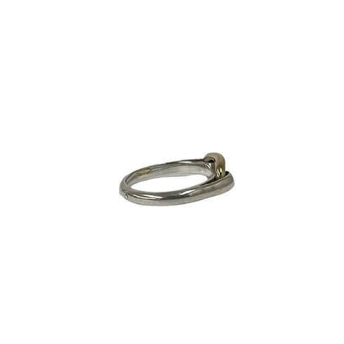 Vintage Chaine d'Ancre Ring Sterling Silver and 18K Yellow Gold