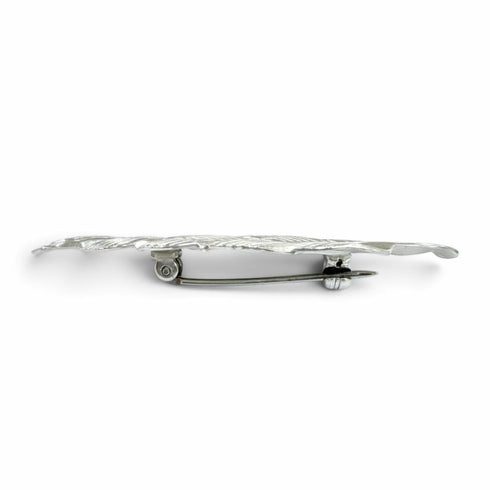 Vintage Feather Motif Brooch Sterling Silver