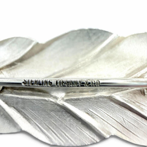 Vintage Feather Motif Brooch Sterling Silver