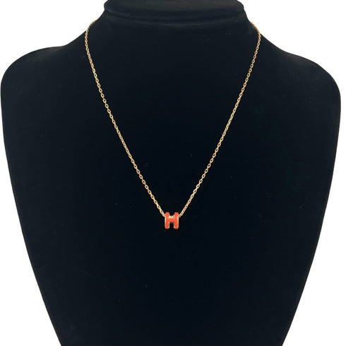 Pop H Pendant Necklace Gold-Tone Metal