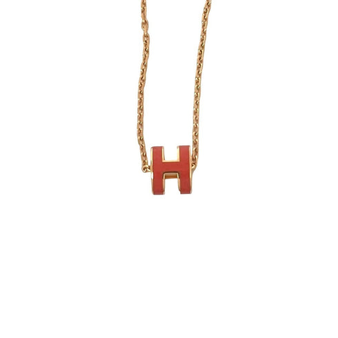 Pop H Pendant Necklace Gold-Tone Metal