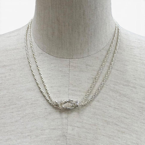 Center Knot Pendant Necklace Sterling Silver