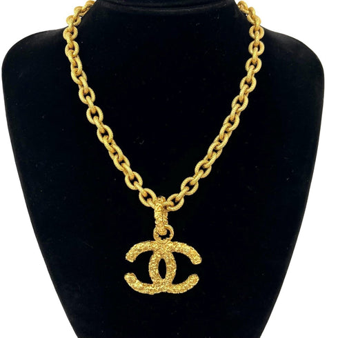 CC Logo Chain Pendant Necklace Metal