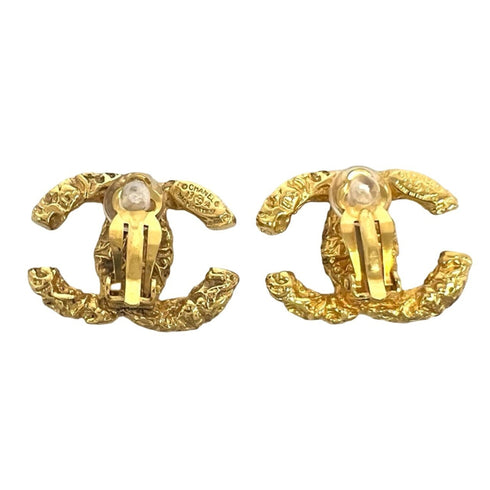 CC Logo Clip-On Earrings Metal Gold-Tone Metal