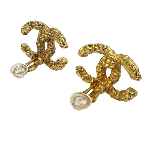 CC Logo Clip-On Earrings Metal Gold-Tone Metal