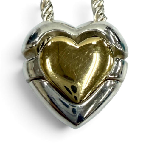 Pendant Necklace 18K Gold and Sterling Silver
