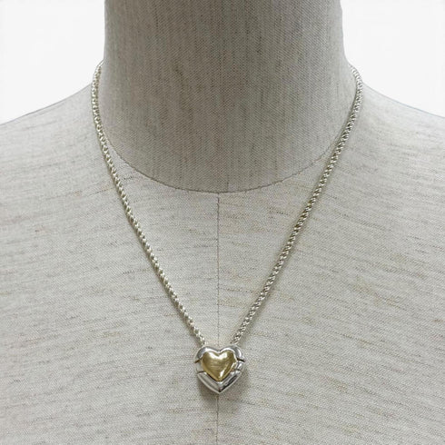Pendant Necklace 18K Gold and Sterling Silver