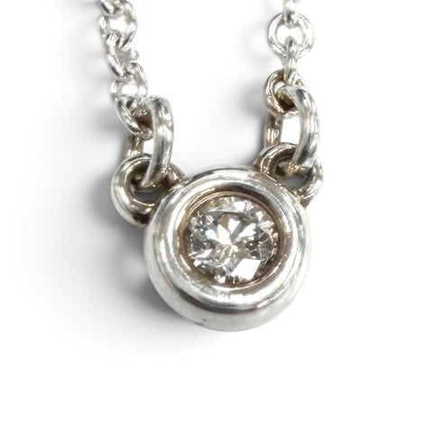 Elsa Peretti Diamonds By The Yard Pendant Necklace Sterling Silver and Diamond