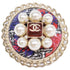 CC Logo Round Brooch Metal