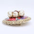 CC Logo Round Brooch Metal