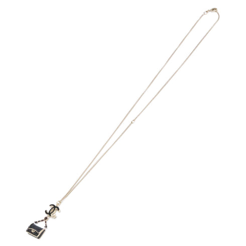 CC Logo Chain Clover Pendant Necklace Metal