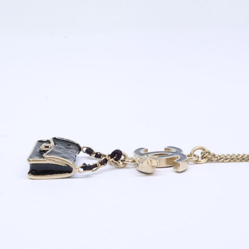 CC Logo Chain Clover Pendant Necklace Metal
