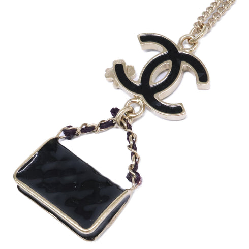 CC Logo Chain Clover Pendant Necklace Metal