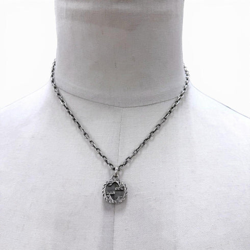 Interlocking G Arabesque Pendant Necklace Sterling Silver
