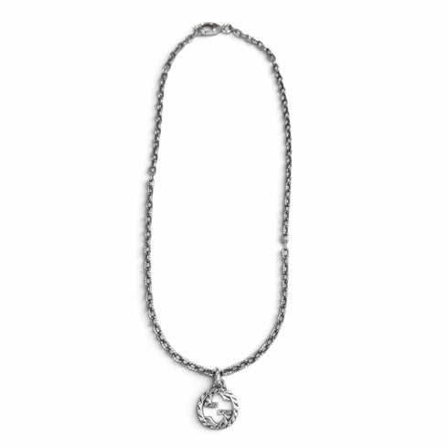 Interlocking G Arabesque Pendant Necklace Sterling Silver