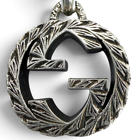 Interlocking G Arabesque Pendant Necklace Sterling Silver
