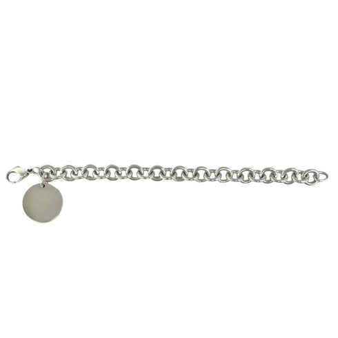 Round Tag Bracelet Sterling Silver