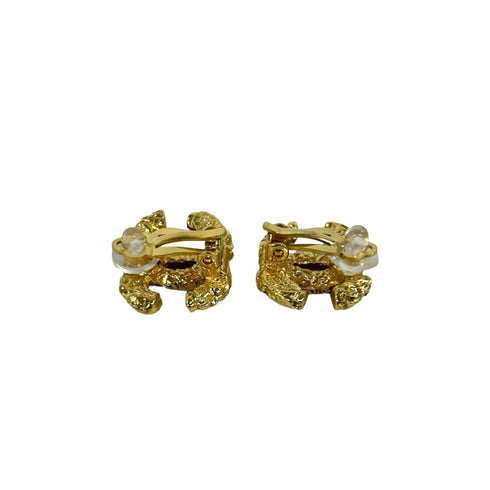 CC Logo Clip-On Earrings Metal Gold-Tone Metal