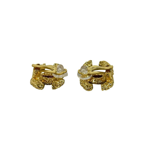 CC Logo Clip-On Earrings Metal Gold-Tone Metal