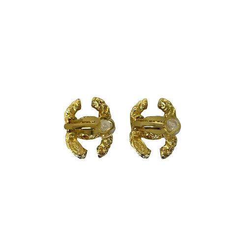 CC Logo Clip-On Earrings Metal Gold-Tone Metal