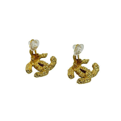 CC Logo Clip-On Earrings Metal Gold-Tone Metal