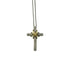 Vintage Signature Cross Pendant Necklace Sterling Silver and 18K Yellow Gold