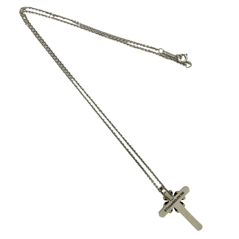 Vintage Signature Cross Pendant Necklace Sterling Silver and 18K Yellow Gold