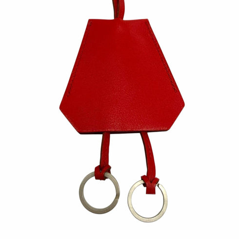 Vintage Clochette Pendant Necklace Box Calf Leather Rouge Vif