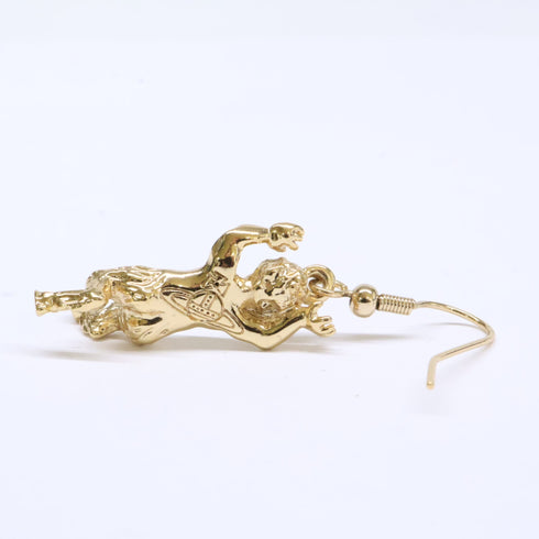 Single Earring Gold-Tone Metal