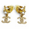 CC Logo Star Clip-On Earrings Metal Gold-Tone Metal