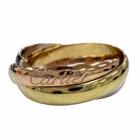 Vendome Louis Cartier Band Ring 18K Tricolor Gold