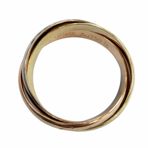 Vendome Louis Cartier Band Ring 18K Tricolor Gold