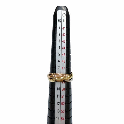Vendome Louis Cartier Band Ring 18K Tricolor Gold