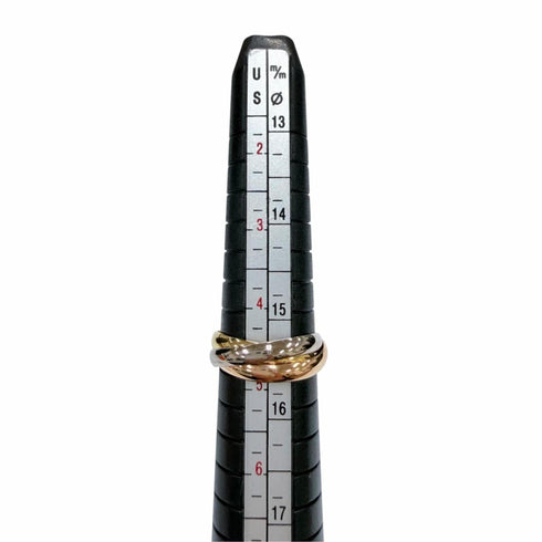 Vendome Louis Cartier Band Ring 18K Tricolor Gold