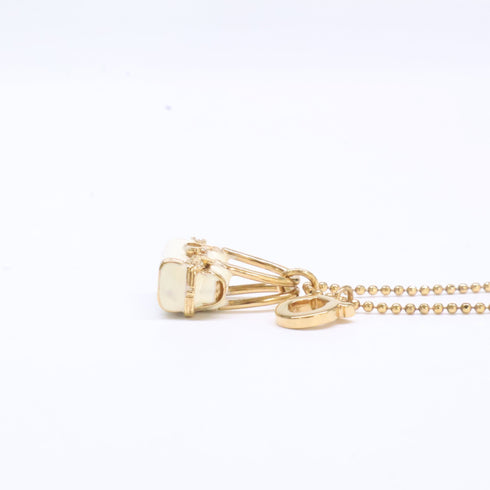 Gancini Pendant Necklace Metal Gold and White