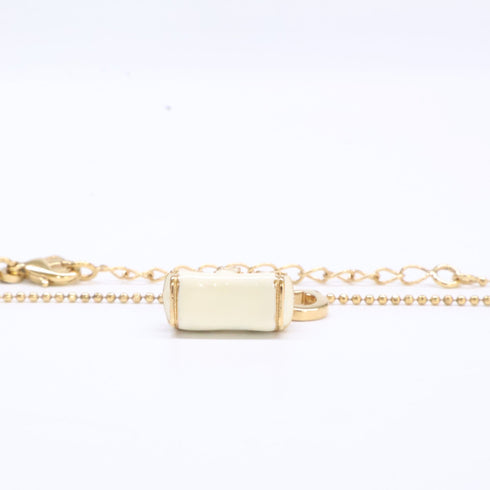 Gancini Pendant Necklace Metal Gold and White