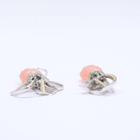 Earrings Logo Silver-Tone Metal