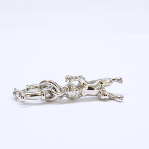 Single Earring Hoop Silver-Tone Metal