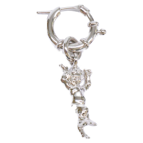Single Earring Hoop Silver-Tone Metal