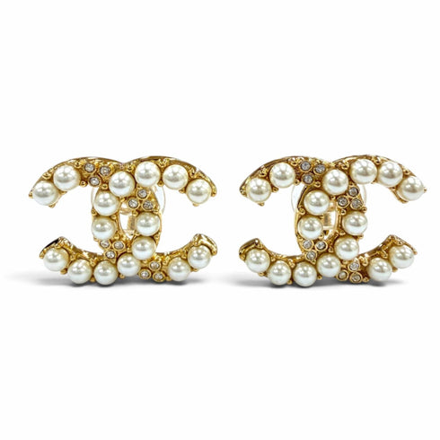 CC Logo Clip-On Earrings Metal Gold-Tone Metal