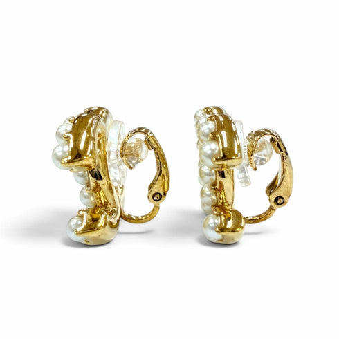 CC Logo Clip-On Earrings Metal Gold-Tone Metal