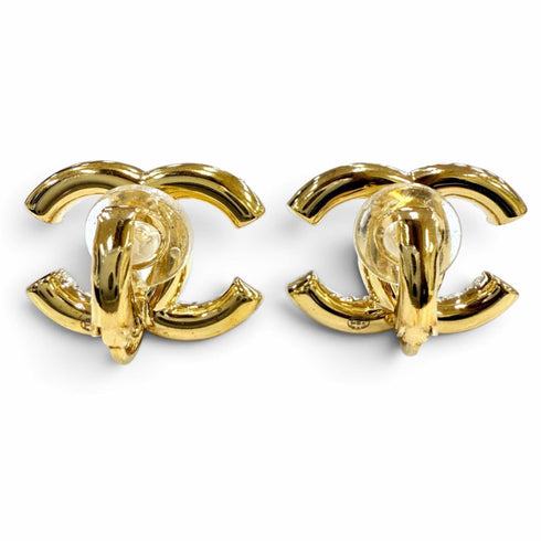 CC Logo Clip-On Earrings Metal Gold-Tone Metal